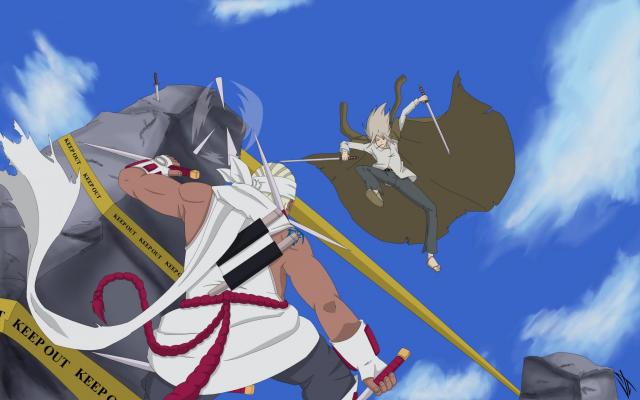 Souboj nekonečna čepelí: Killer Bee vs Mifune ( Soul Eater ) 